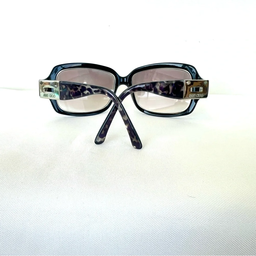 JIMMY CHOO Italy Essie ZP2 BD Rectangle Lenses Leopard w Silver Frame Glasses - Picture 11 of 15